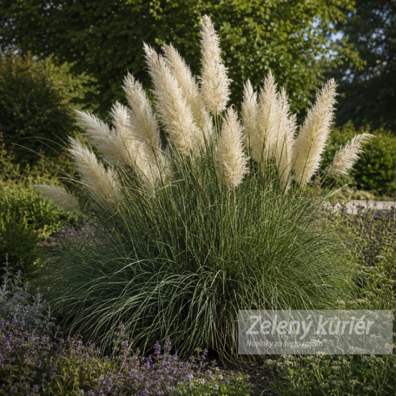 Pampová tráva - Cortaderia selloana ´White Plume´. [K-④]