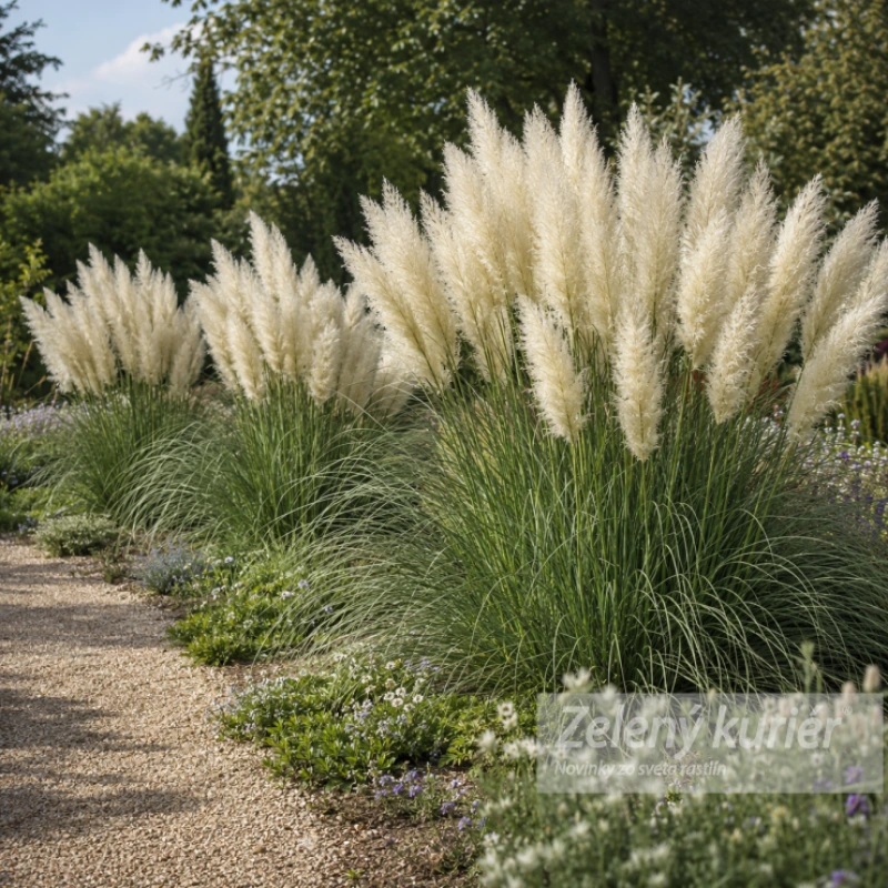 Pampová tráva - Cortaderia selloana ´White Plume´. [K-④] 1