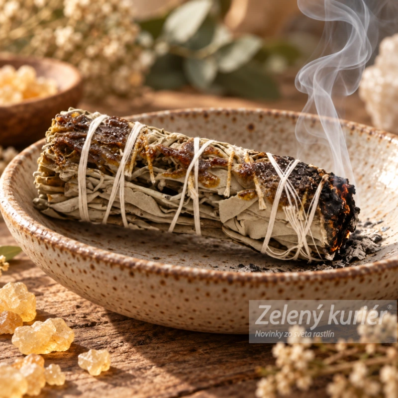 Biela šalvia & kopálová živica – vykurovací zväzok 10 cm 1