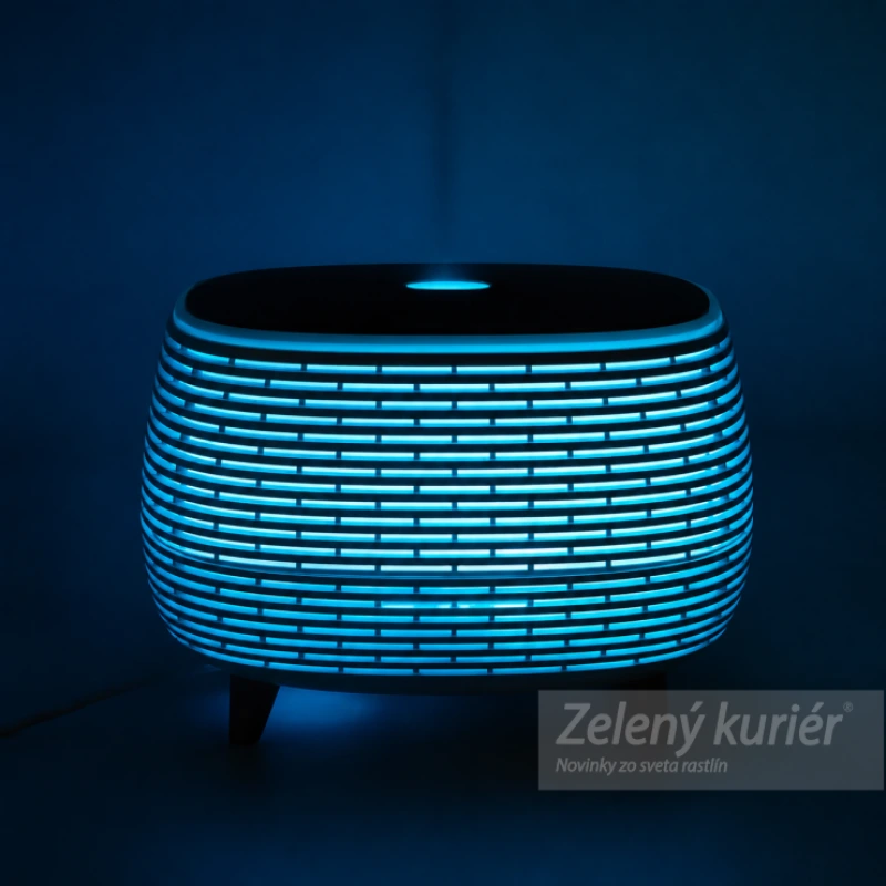 Futuristický rebrovaný aróma difuzér – USB, meniace farby a diaľkové ovládanie 9
