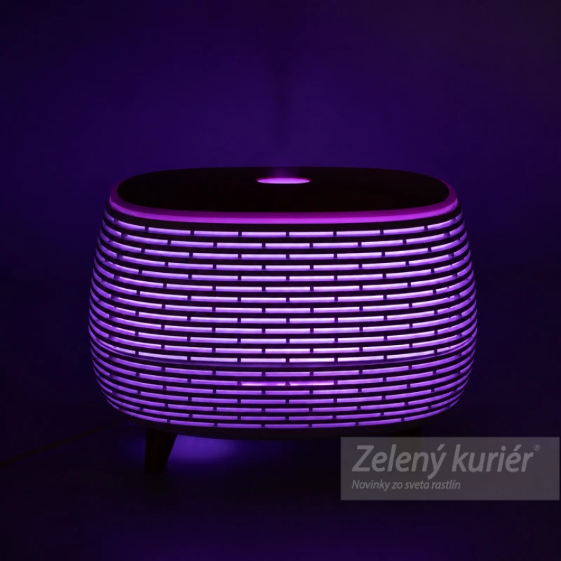 Futuristický rebrovaný aróma difuzér – USB, meniace farby a diaľkové ovládanie 8